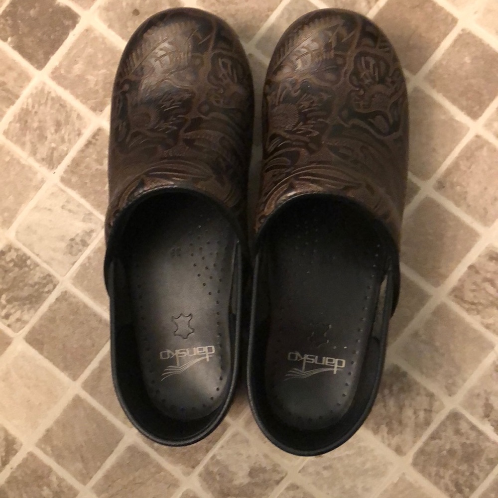 Dansko Brown Tooled Leather